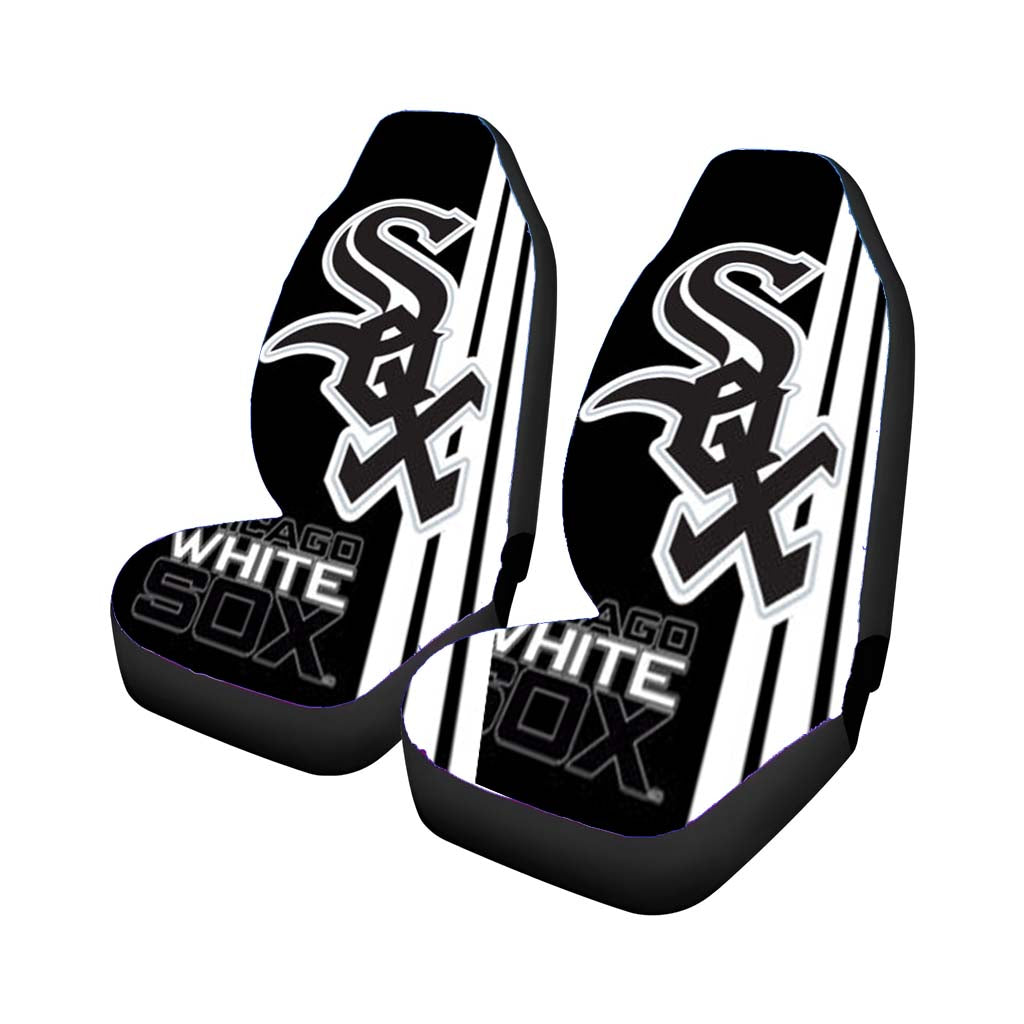 Chicago White Sox Baseball Black White Rear Car Seat Covers