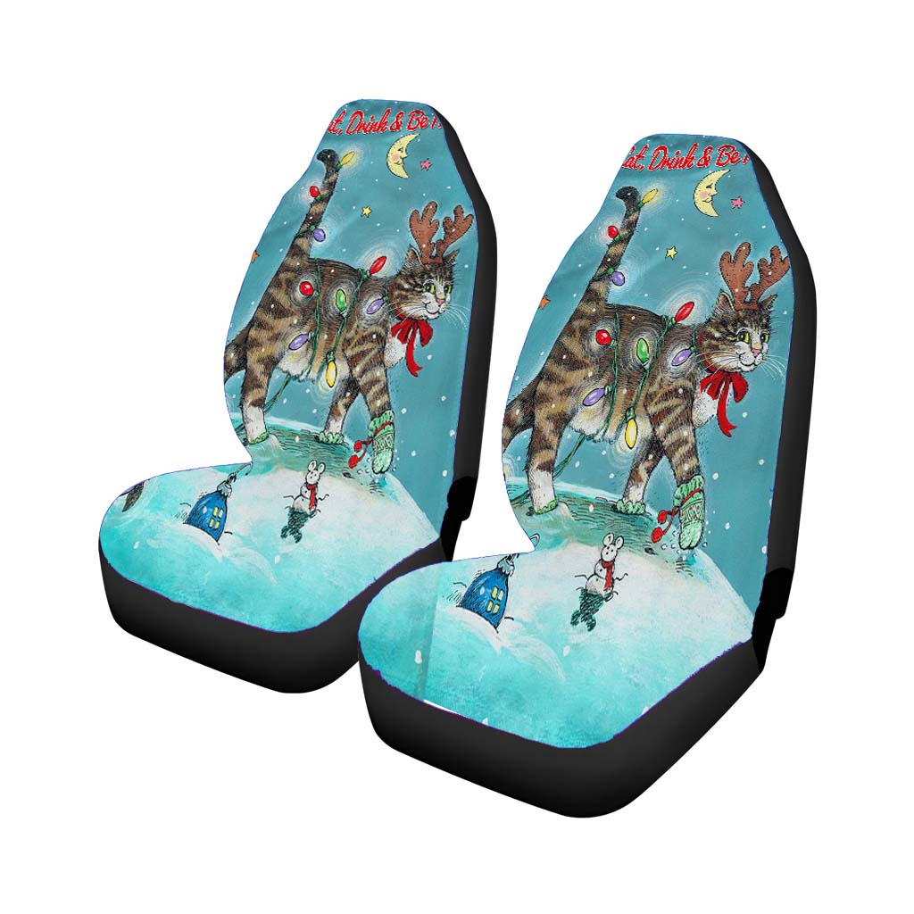 Christmas Cat Rear Car Seat Covers