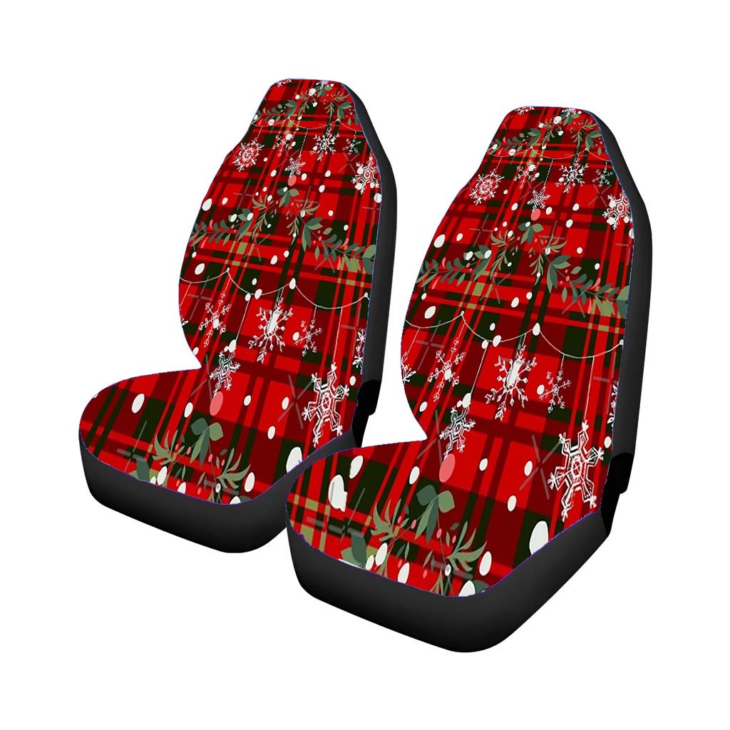 Christmas Snowflake Tartan Rear Car Seat Covers