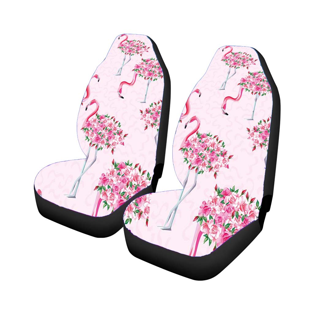 Cute Flamingo Flower Rear Car Seat Covers