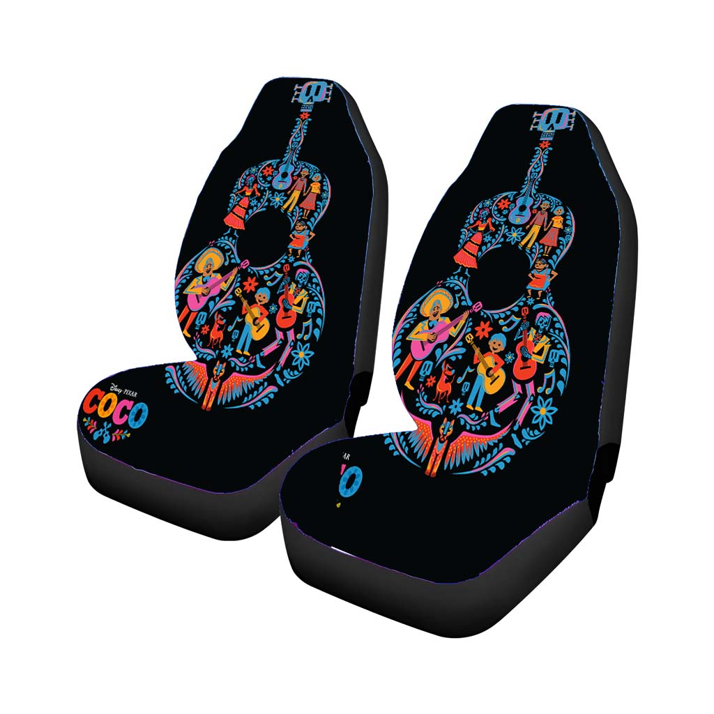 Disney Pixar Coco Guitar Pattern Rear Car Seat Covers