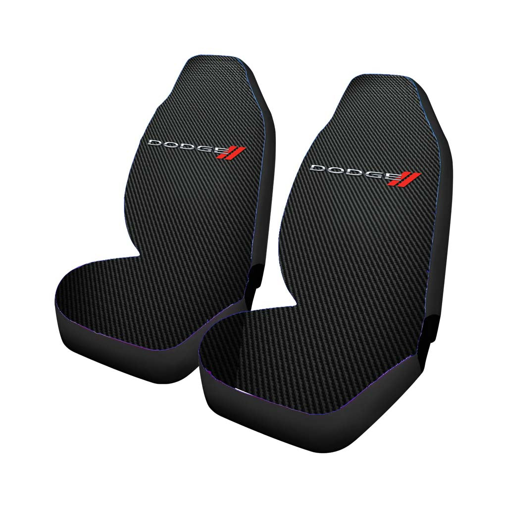 Dodge Carbon Fiber Logo Rear Car Seat Covers