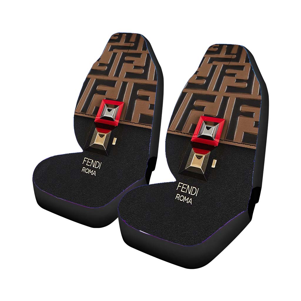 Fendi Roma Brown Pattern Rear Car Seat Covers