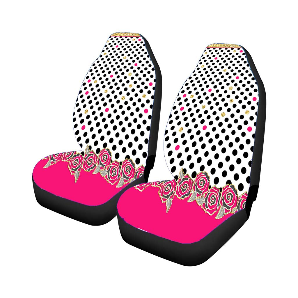 Flower Dots Glitter Wallpaper Rear Car Seat Covers