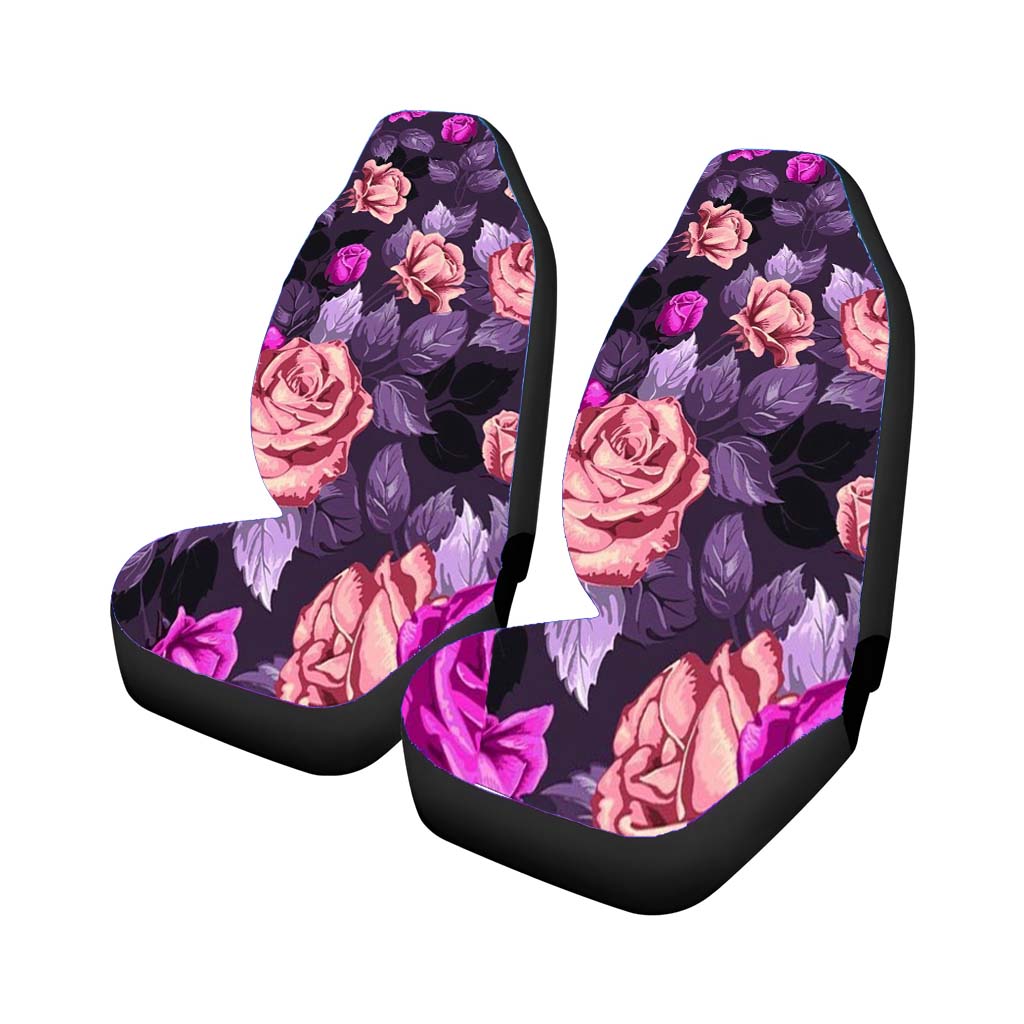 Flower Purple Rear Car Seat Covers