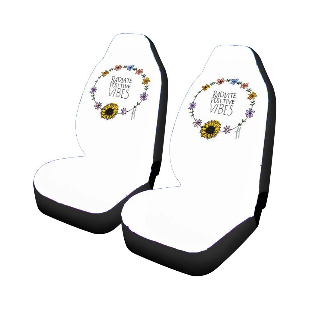 Flowers Radiate Positive Vibes Rear Car Seat Covers