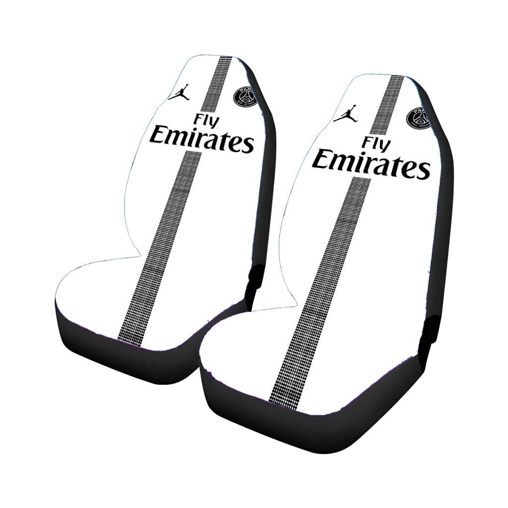 Fly Emirates White Paris Saint German Psg Feat Jordan Rear Car Seat Covers