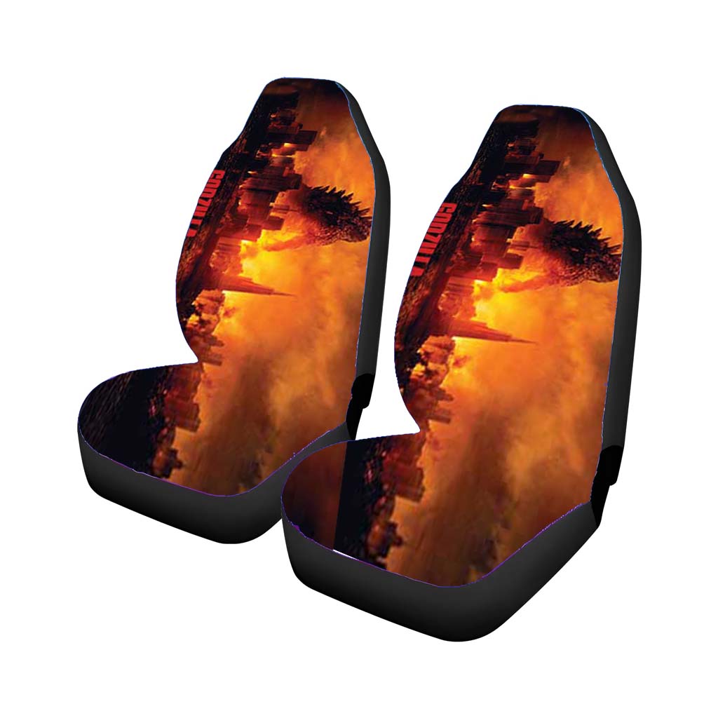 Godzilla In Skyline Rear Car Seat Covers