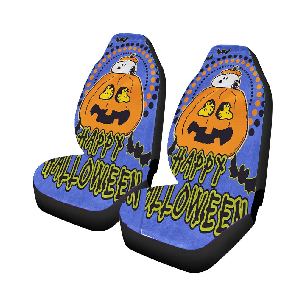 Halloween Snoopy Jack O'Lantern Rear Car Seat Covers
