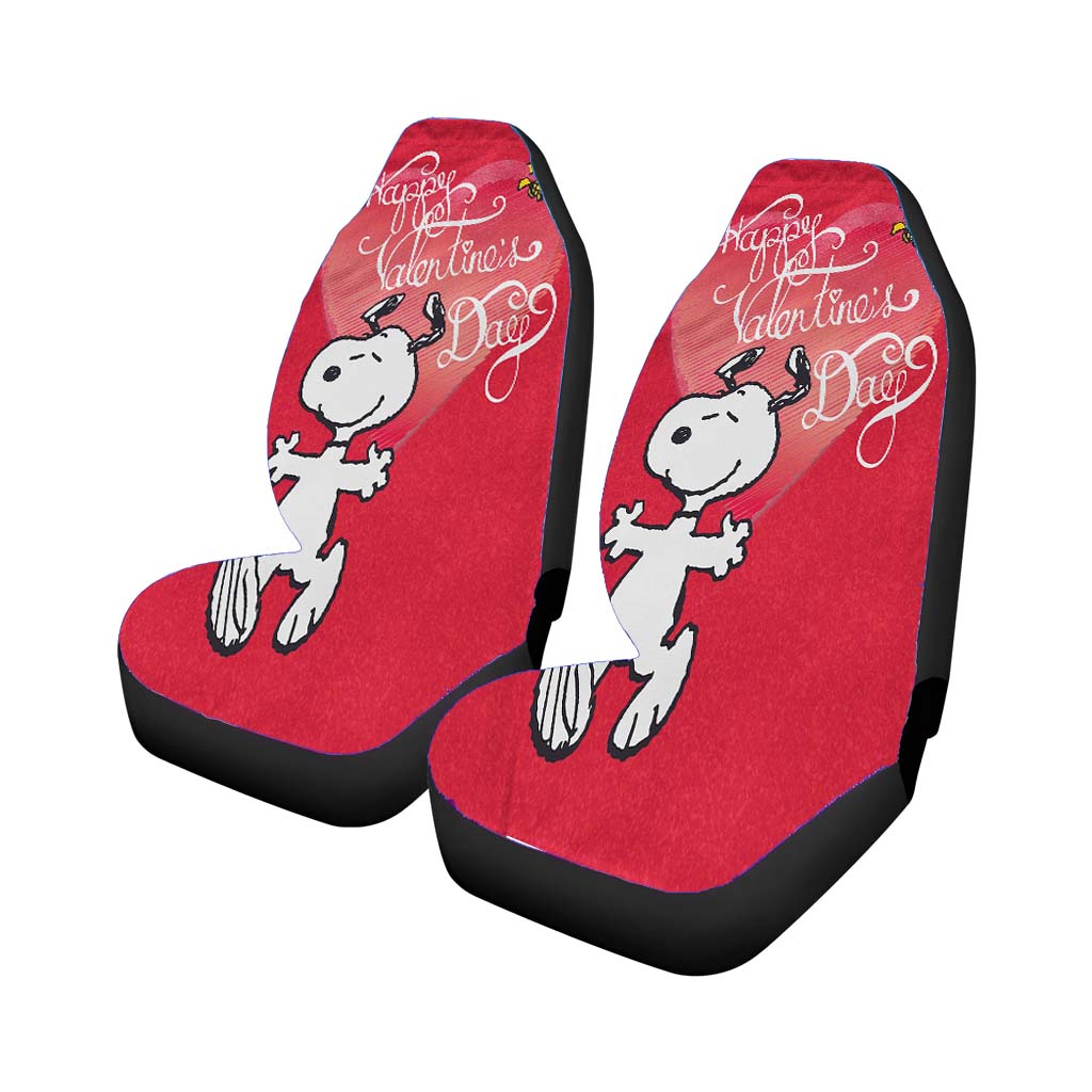 Happy Valentine'S Day Snoopy Rear Car Seat Covers