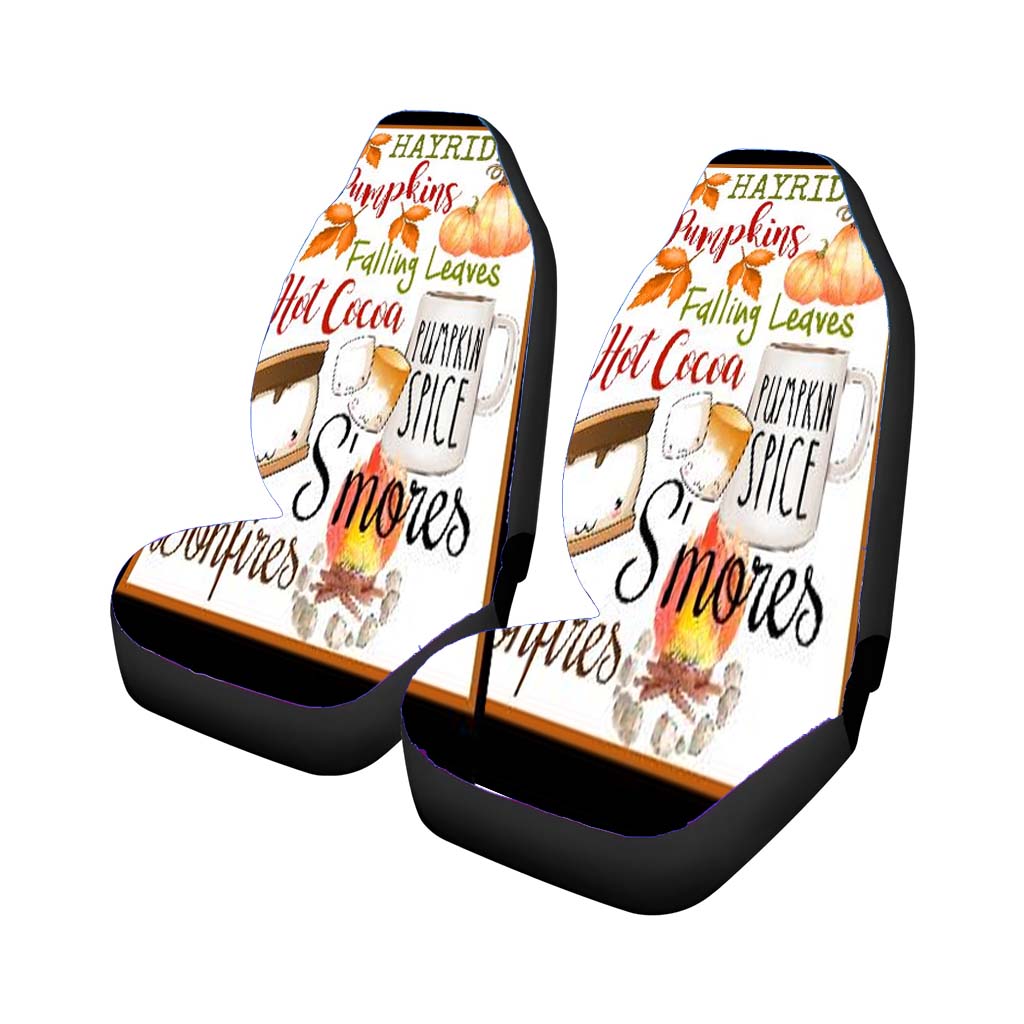 Hayrides, Pumpkins, Falling Leaves Rear Car Seat Covers