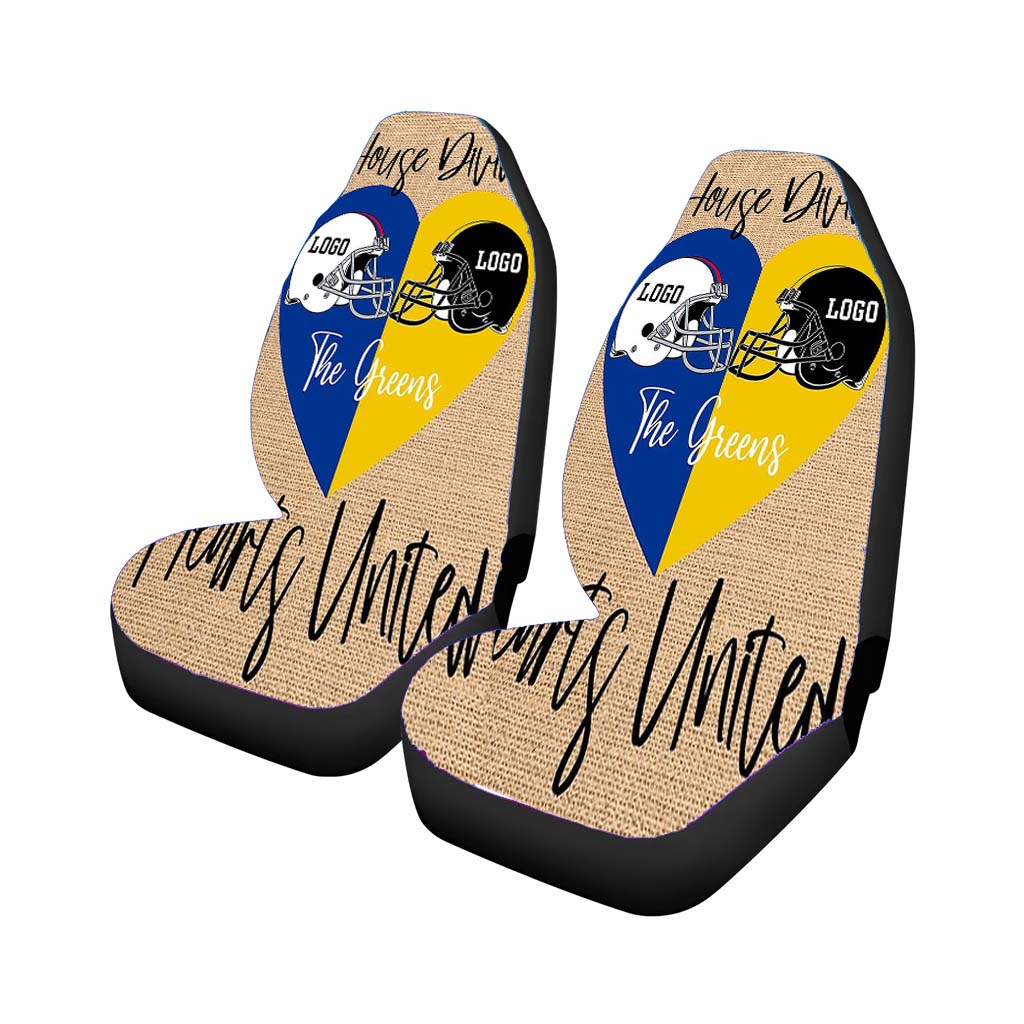 House Divided Hearts United Rear Car Seat Covers