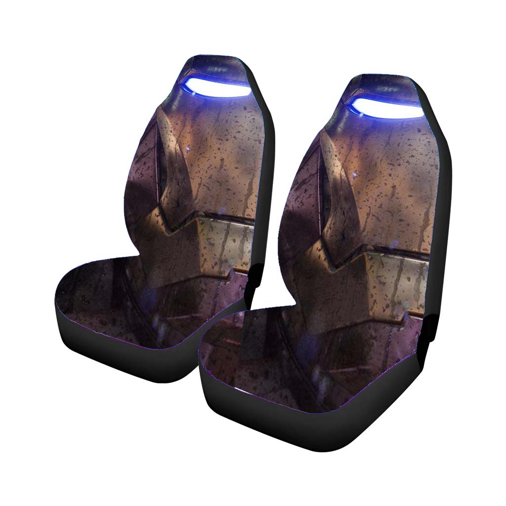 Ironman Face Metal Style Rear Car Seat Covers