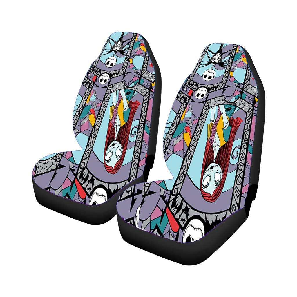 Jack And Sally Stained Glass Mosaic Art Rear Car Seat Covers