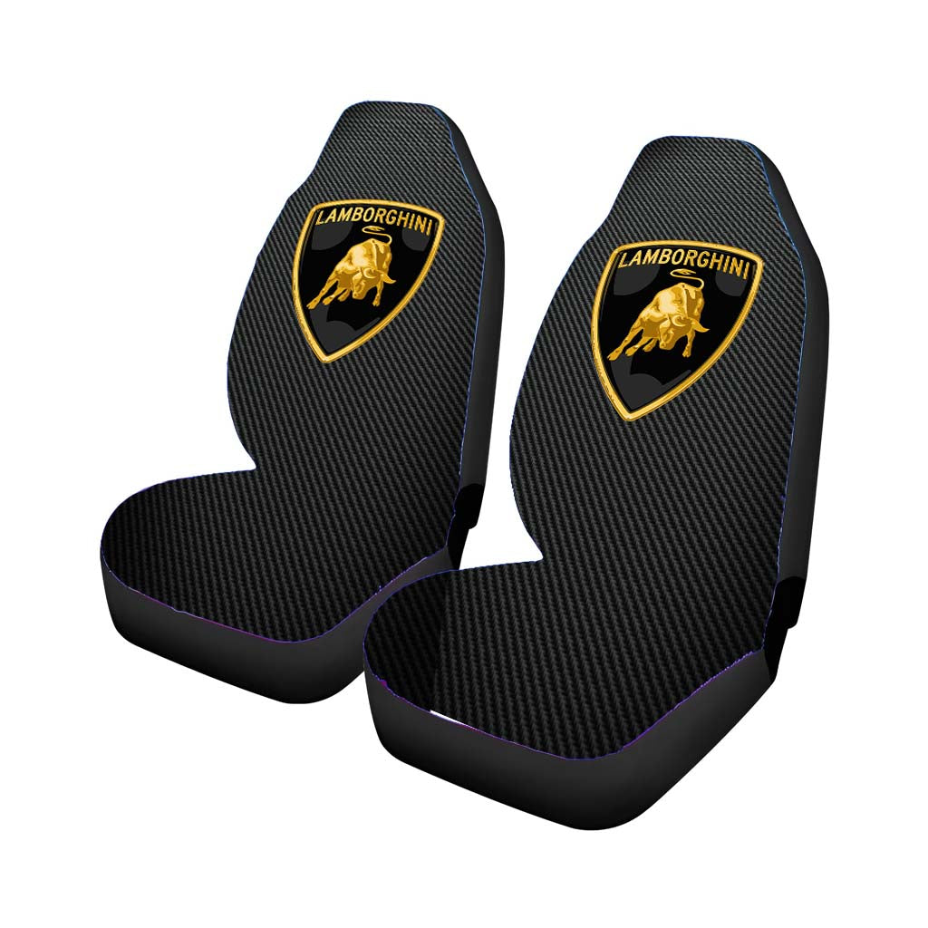 Lamborghini Logo Carbon Fiber Rear Car Seat Covers