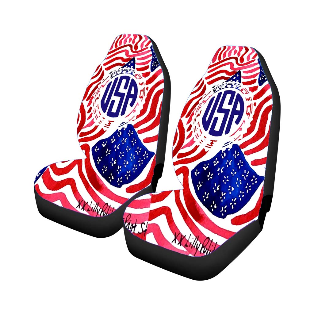 Lilly Pulitzer And America Rear Car Seat Covers