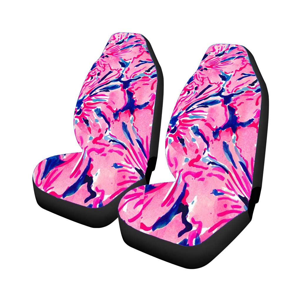 Lilly Pulitzer Rose Flowers Painting Abstract Rear Car Seat Covers