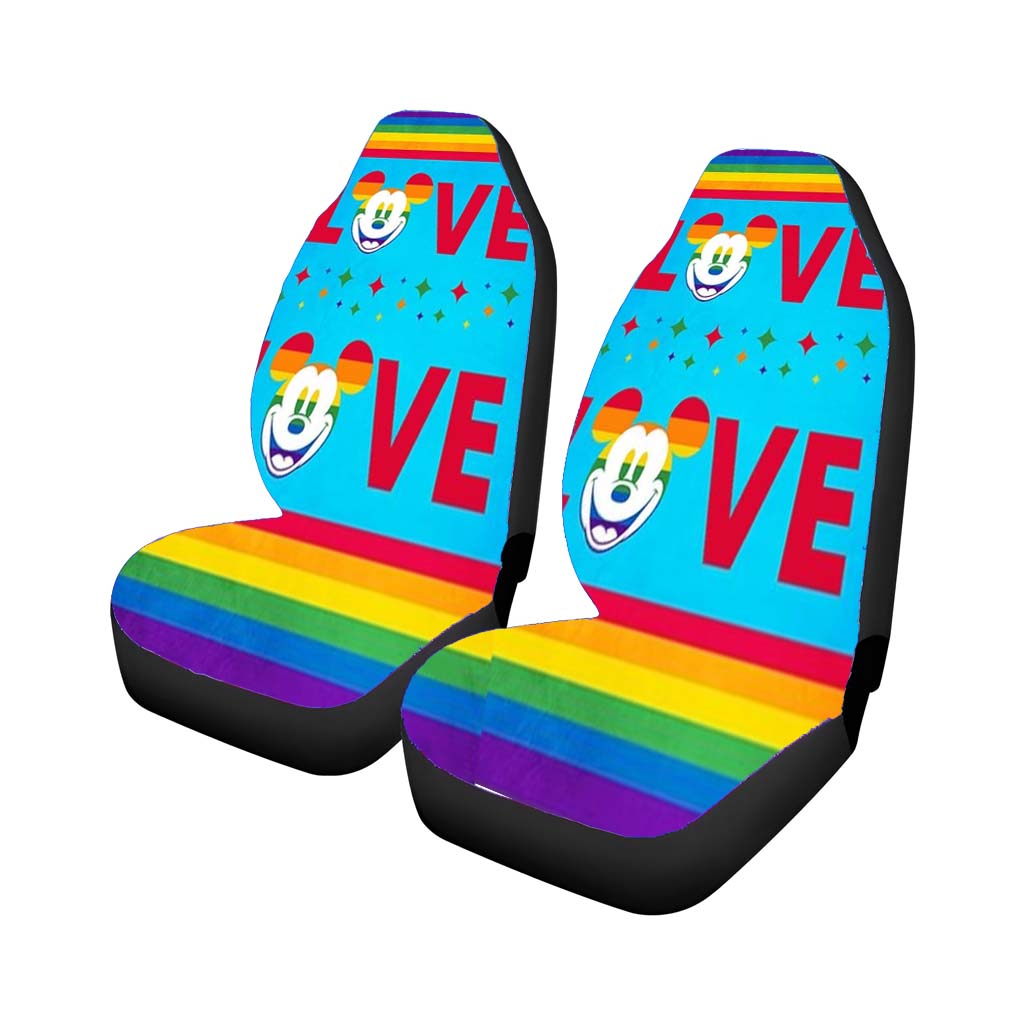 Love Is Love Pride Mickey Rear Car Seat Covers
