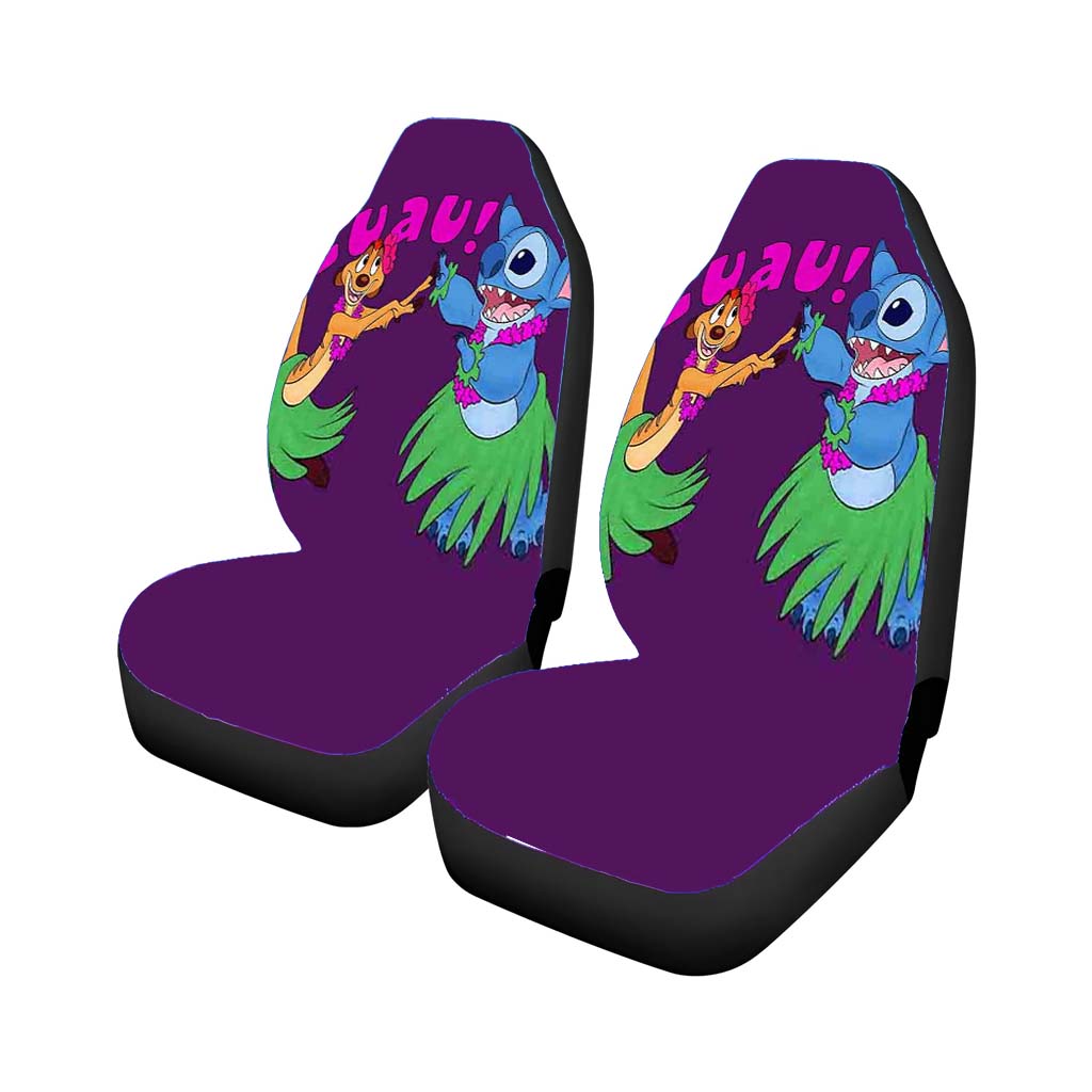 Luau Timon Silhouette And Stitch Disney Rear Car Seat Covers