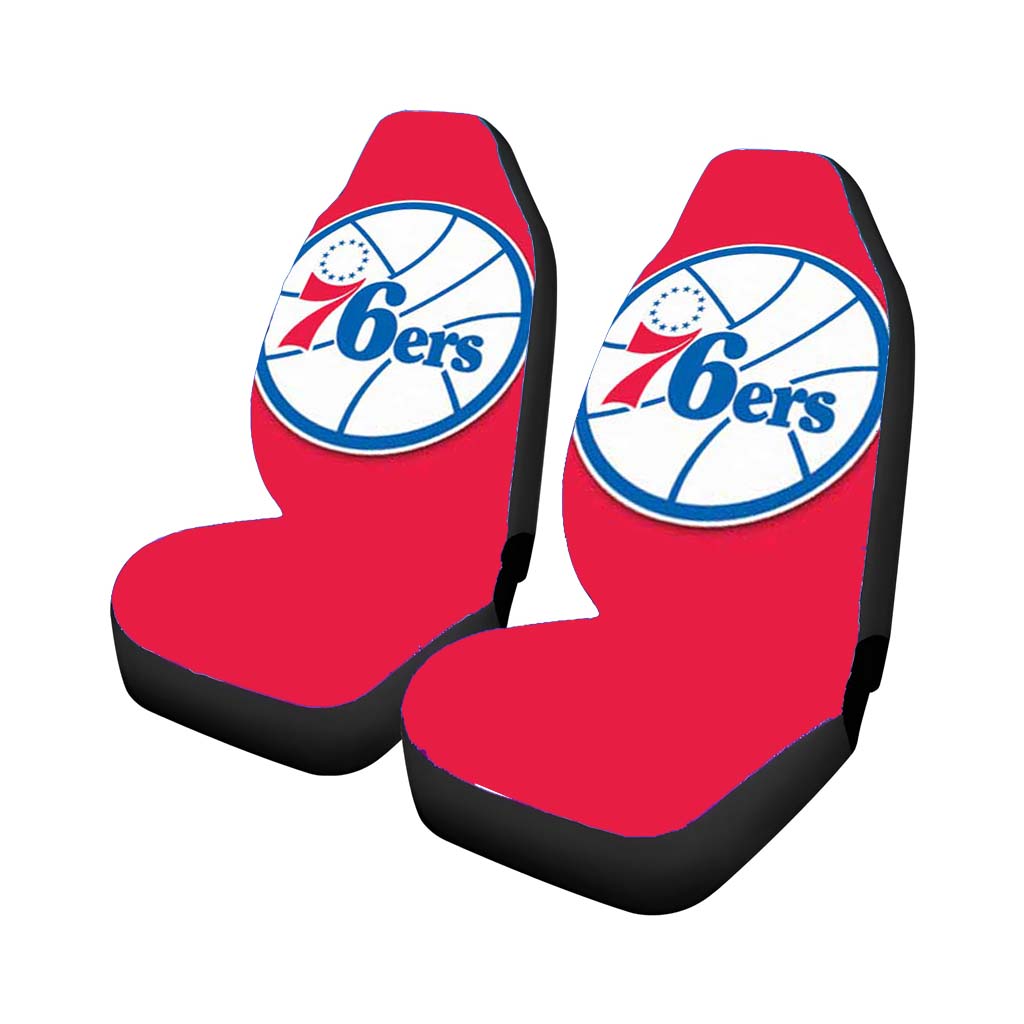 76Ers Logo On Red Car Seat Covers