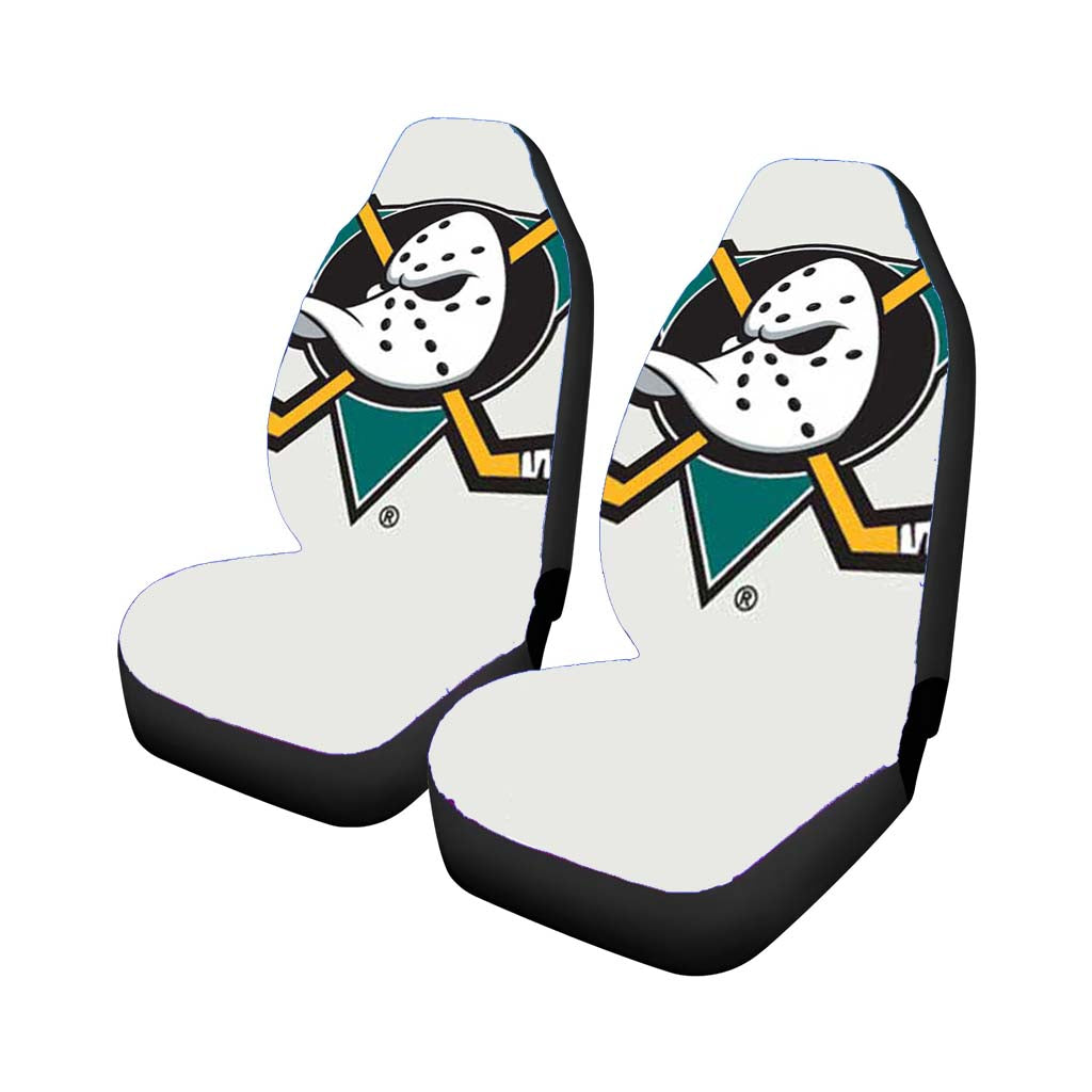 Anaheim Ducks Logo On White Car Seat Covers