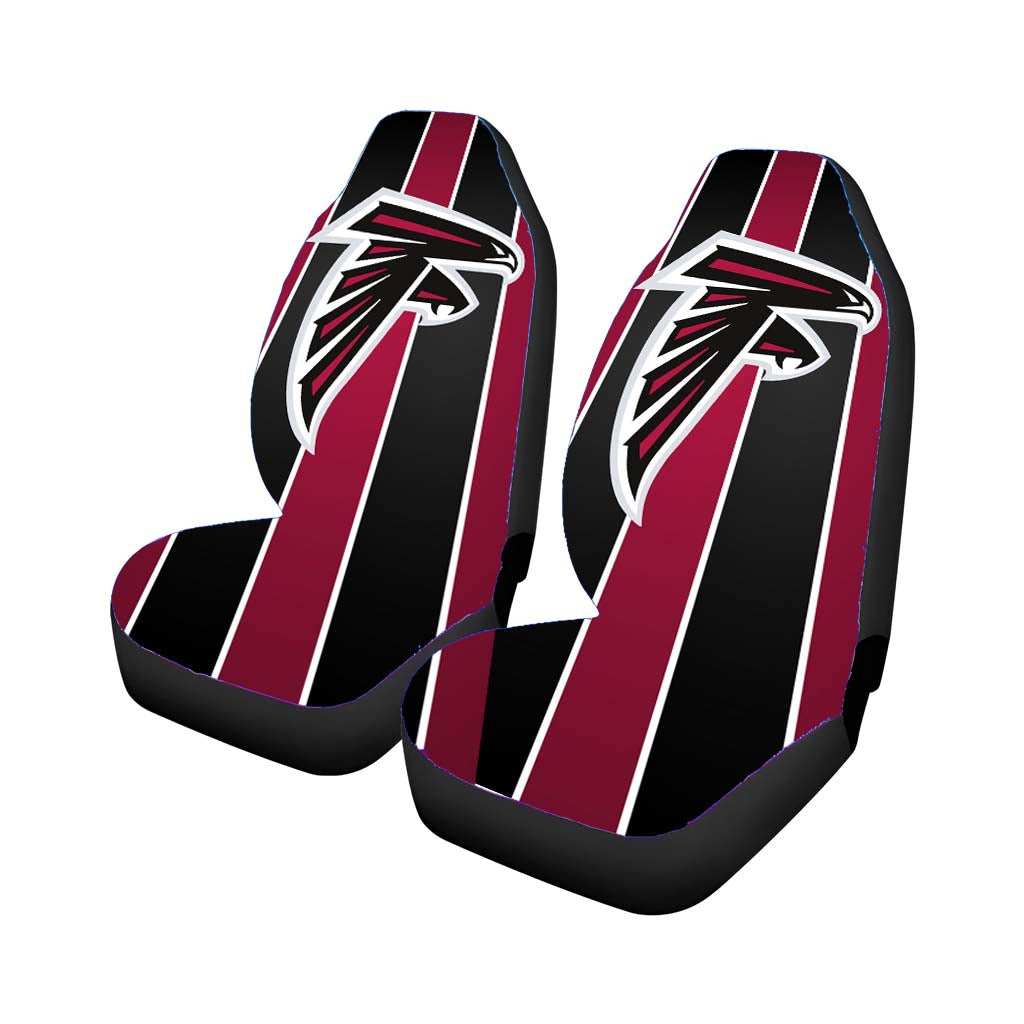 Black Red White Line Atlanta Falcon Logo Car Seat Covers