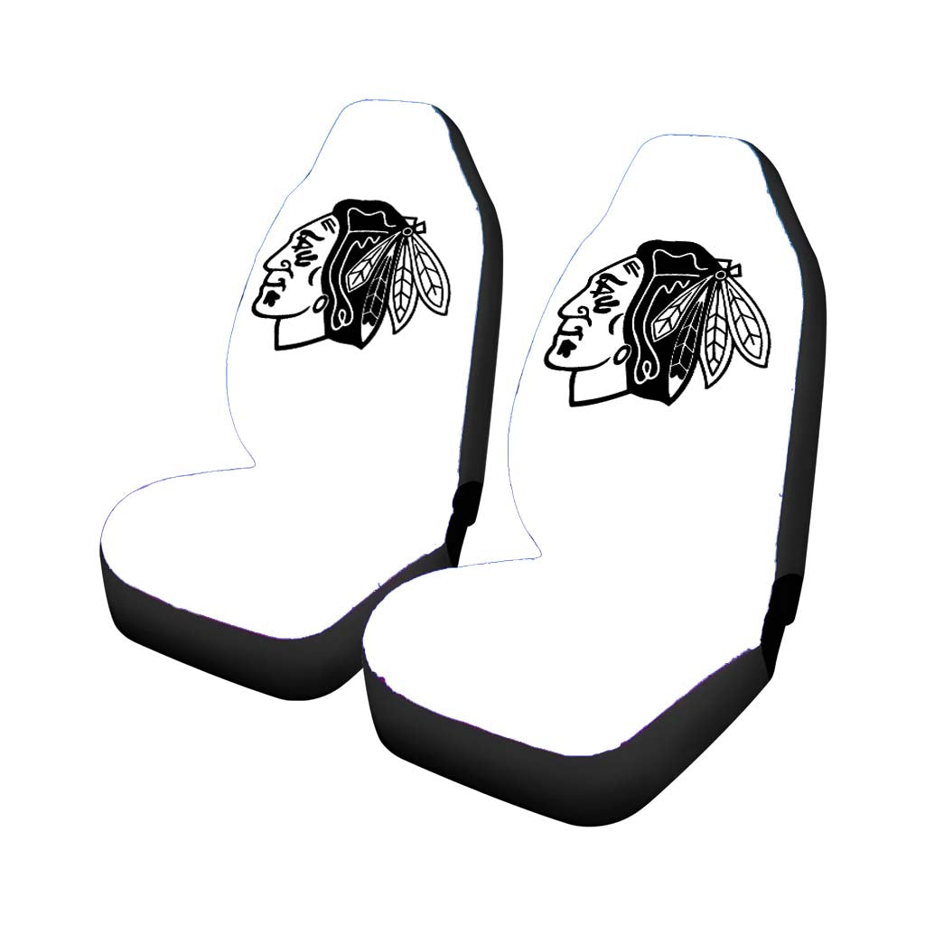 Black White Chicago Blackhawks Logo Car Seat Covers