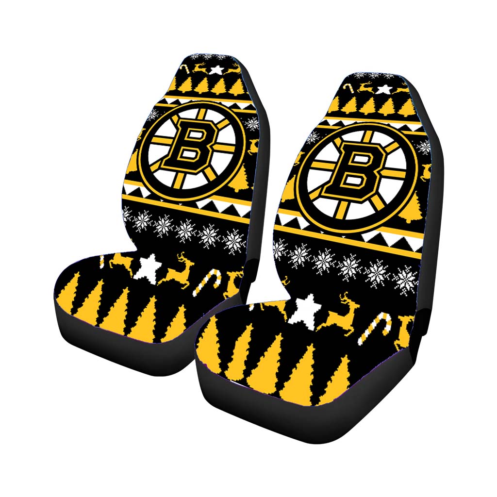 Boston Bruins Christmas Sweater Car Seat Covers