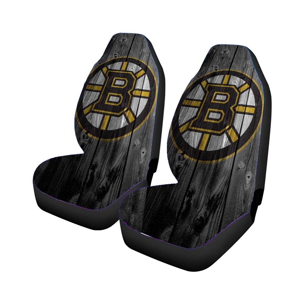 Boston Bruins Hockey Wooden Emblem Car Seat Covers
