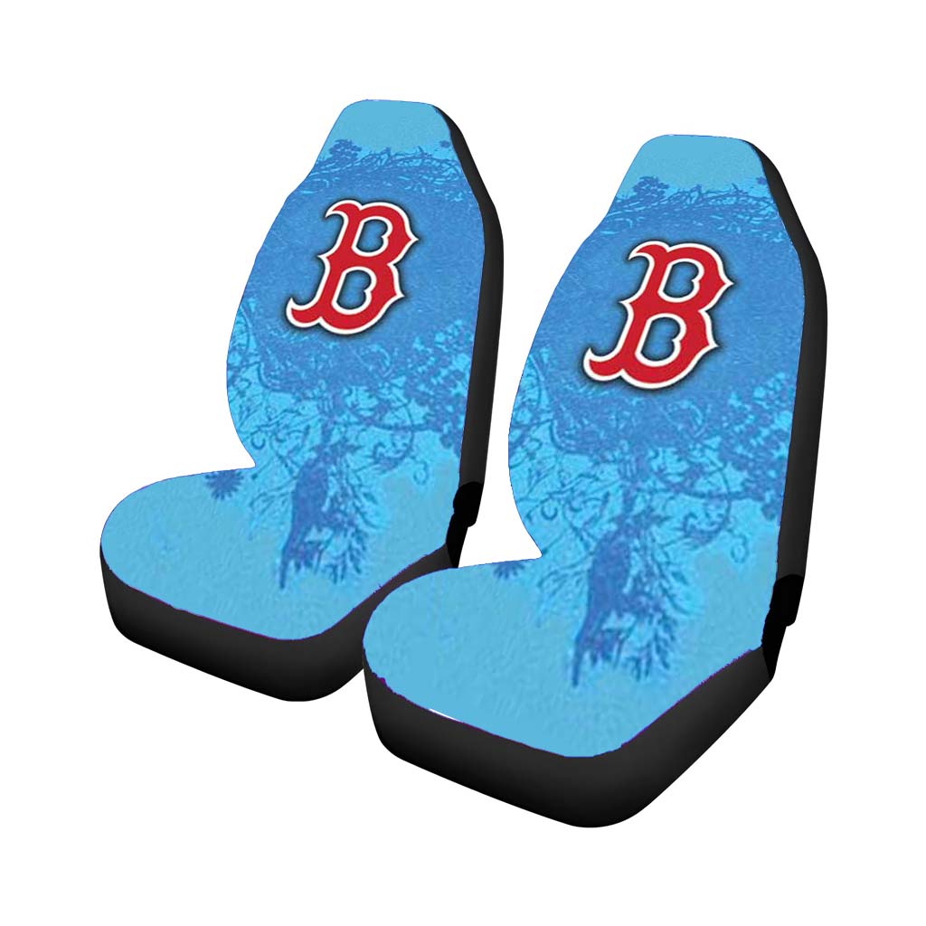 Boston Red Sox Logo On Blue Blur Car Seat Covers