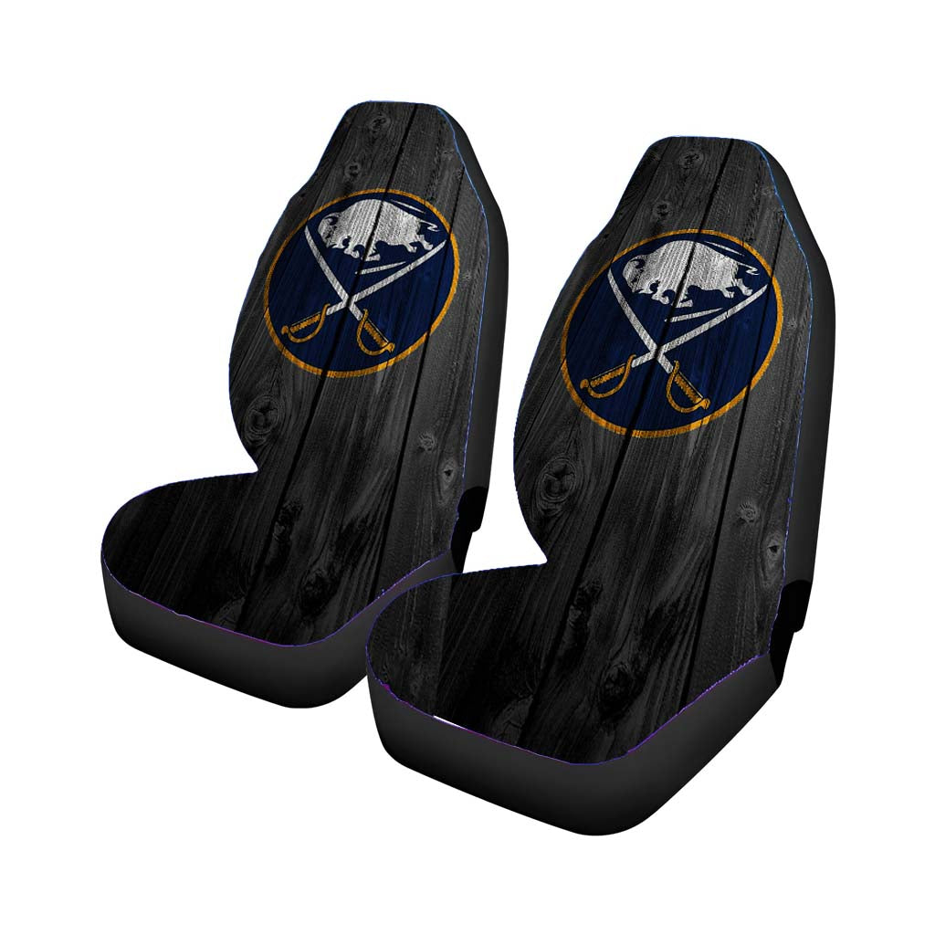Buffalo Sabres Nhl Logo Dark Wood Wallpaper Car Seat Covers