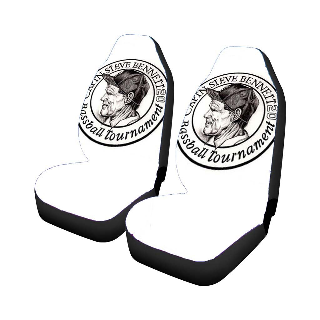 Captn Steve Bennett Baseball Logo White Car Seat Covers