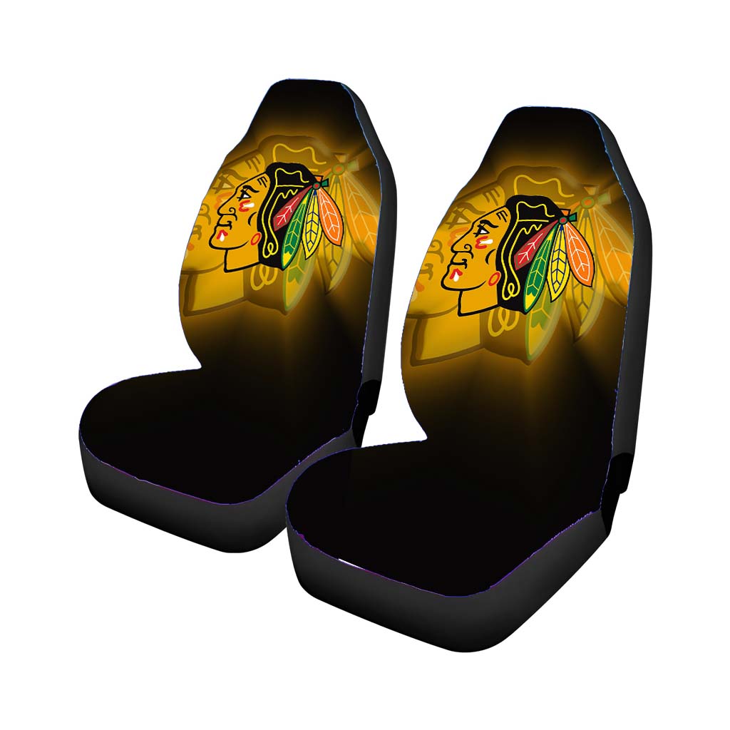 Chicago Blackhawks Yellow Silhouette Car Seat Cover Waterproof Protection
