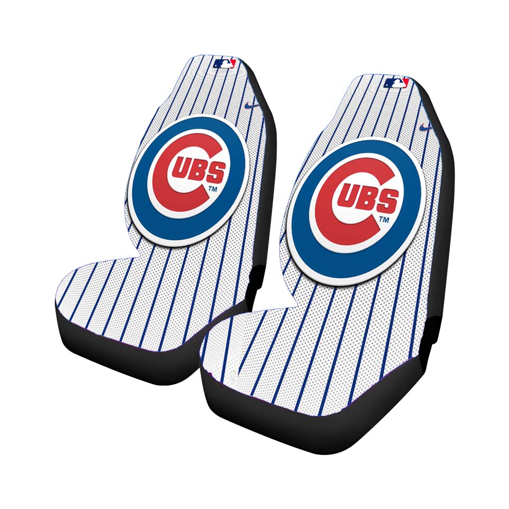 Chicago Cubs Stripe Cente Car Seat Covers