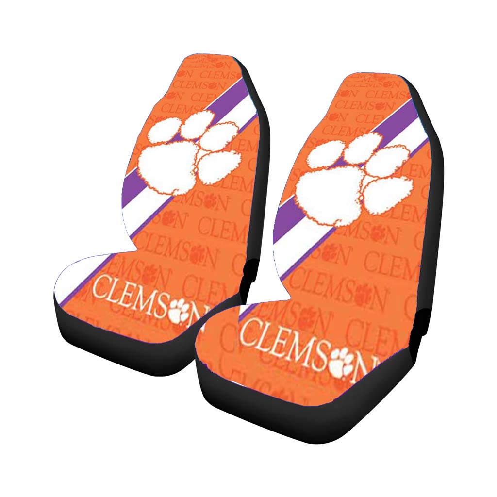 Clemson Tigers Logo Repeat Car Seat Covers