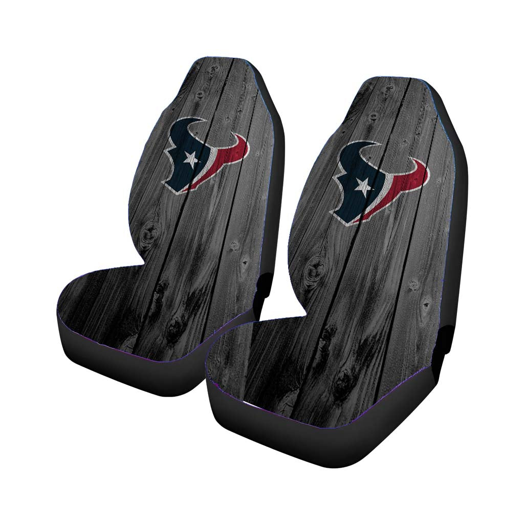Houston Texans Logo Logo Dark Wood Wallpaper Car Seat Covers