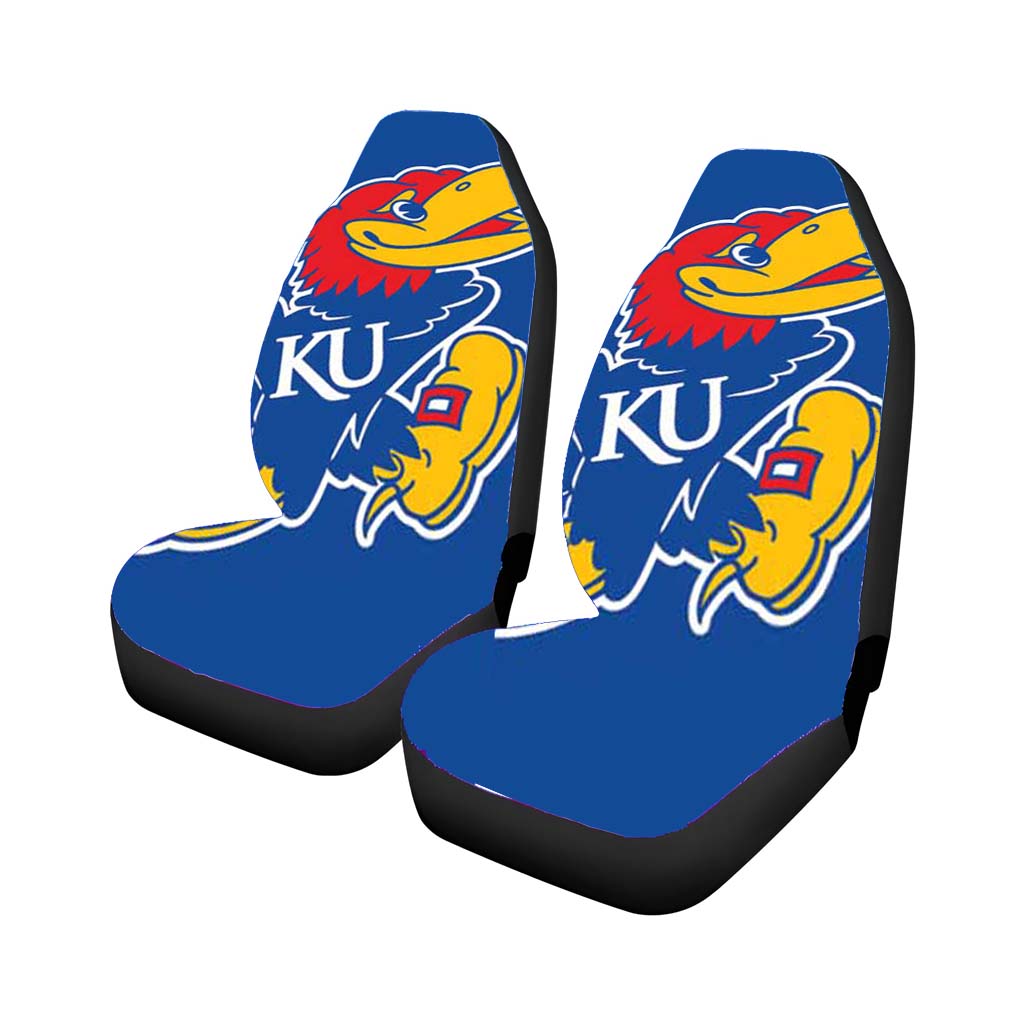 Kansas Jayhawks Logo Tilted Car Seat Cover Waterproof Protection