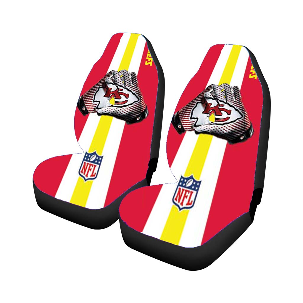 Kc Chiefs Gloves Stripes Car Seat Covers