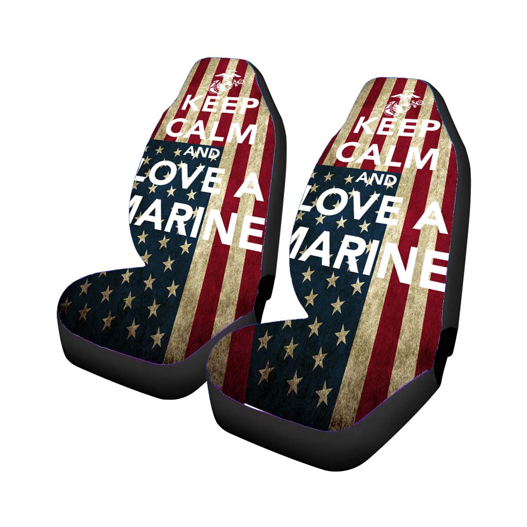 Keep Calm And Love Your Marine Car Seat Covers