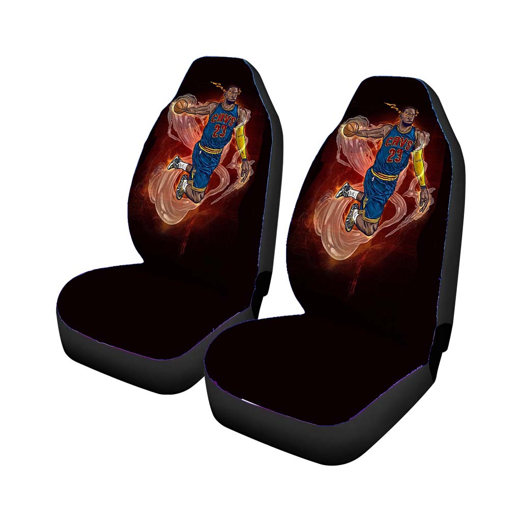 Lebron James Heat Illustration Car Seat Covers