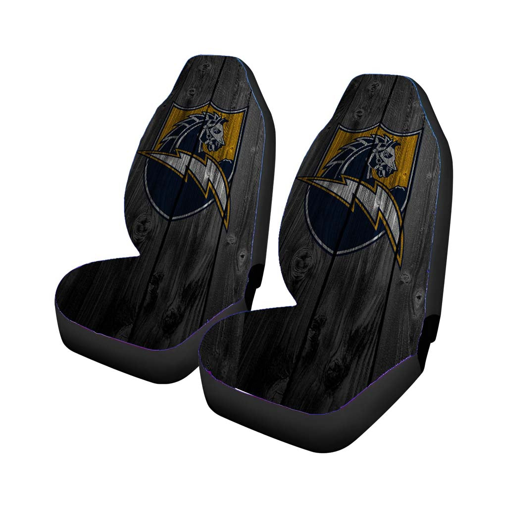 Los Angeles Chargers Logo Dark Wood Wallpaper Car Seat Covers