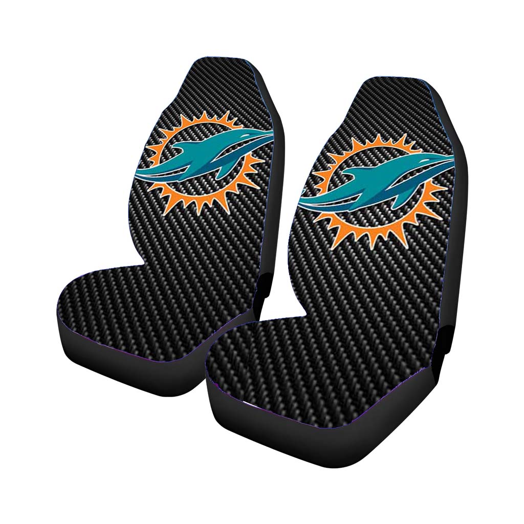 Miami Dolphins Carbon Fiber Car Seat Covers
