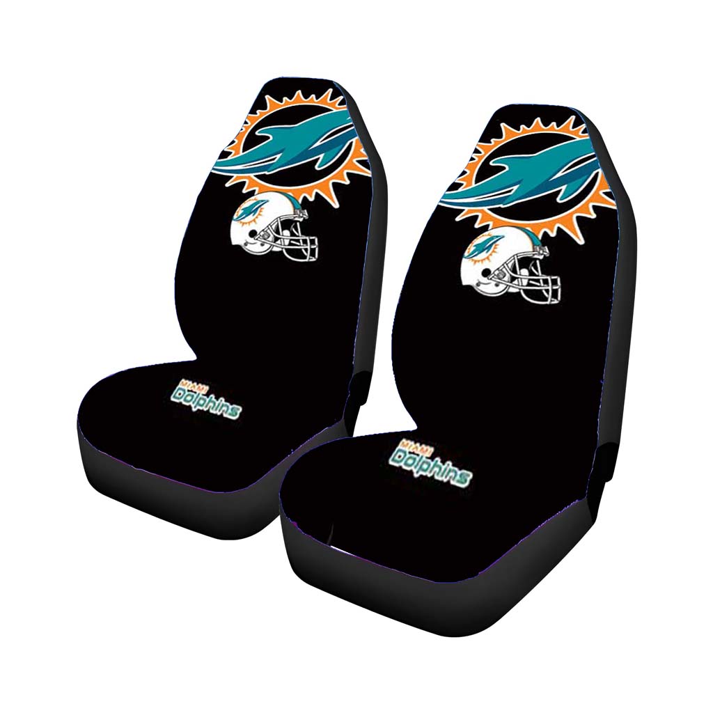 Miami Dolphins Logos On Blk Car Seat Covers