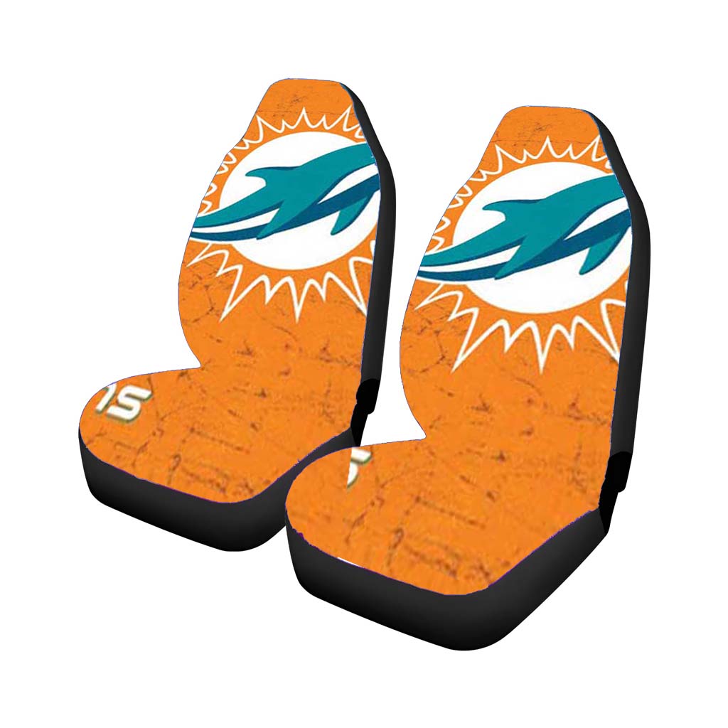 Miami Dolphins Rough Orange Car Seat Covers