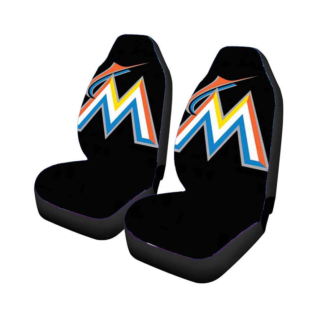 Miami Marlins Logo On Blk Car Seat Covers