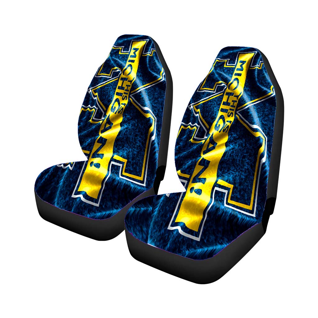 Michigan Flag Art Blue Car Seat Cover Waterproof Protection