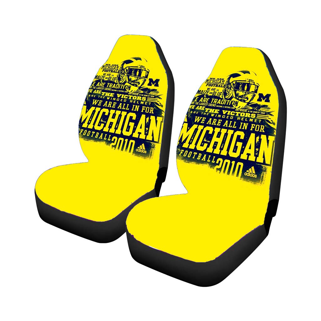 Michigan Football Doodle Font Art Car Seat Covers