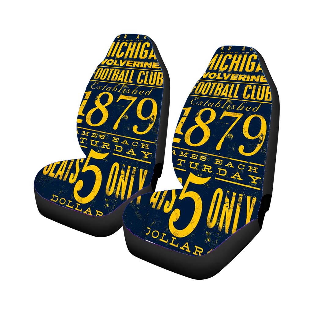 Michigan Wolverines Football Club Art Font Car Seat Covers