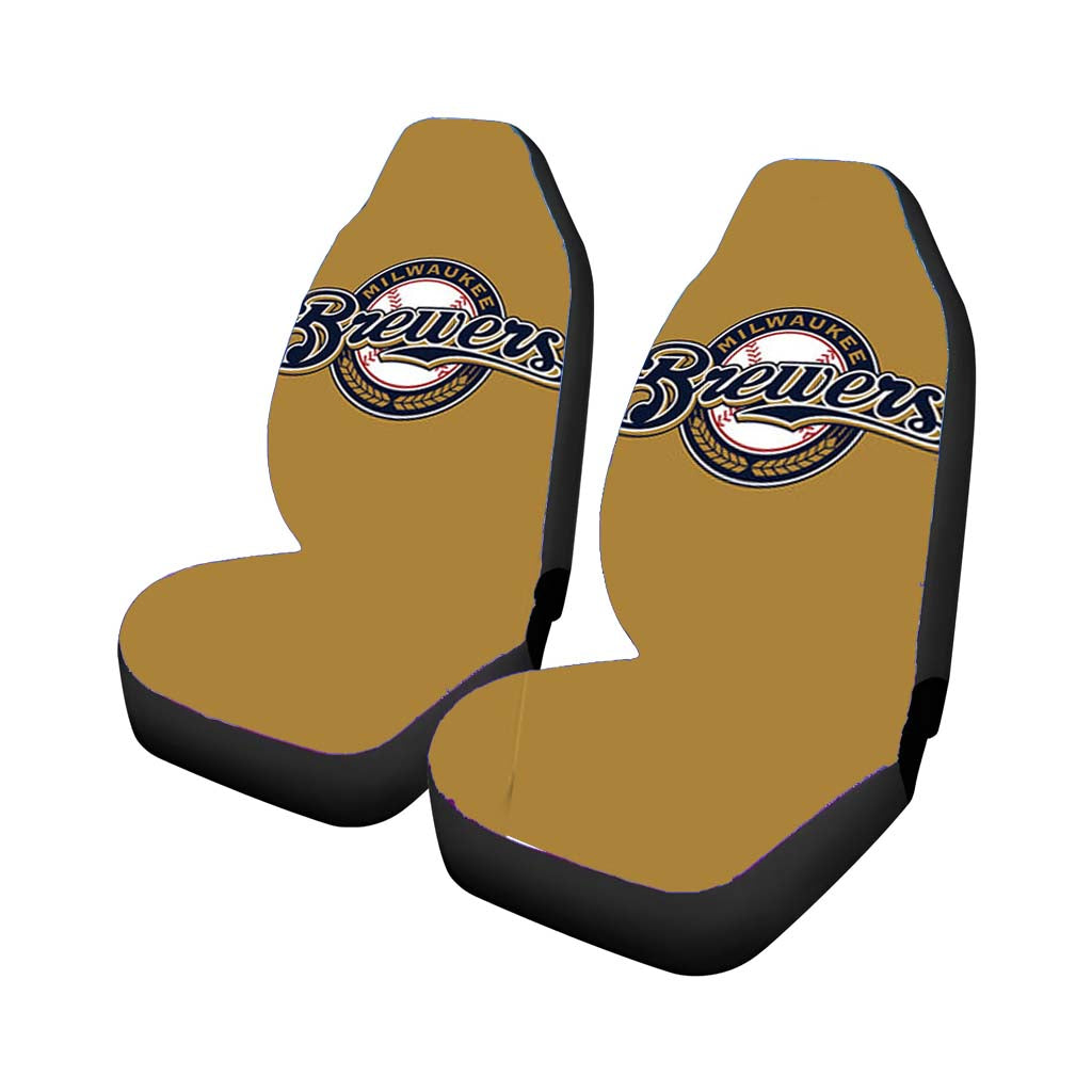 Milwakee Brewers Baseball Logo Brown Car Seat Covers