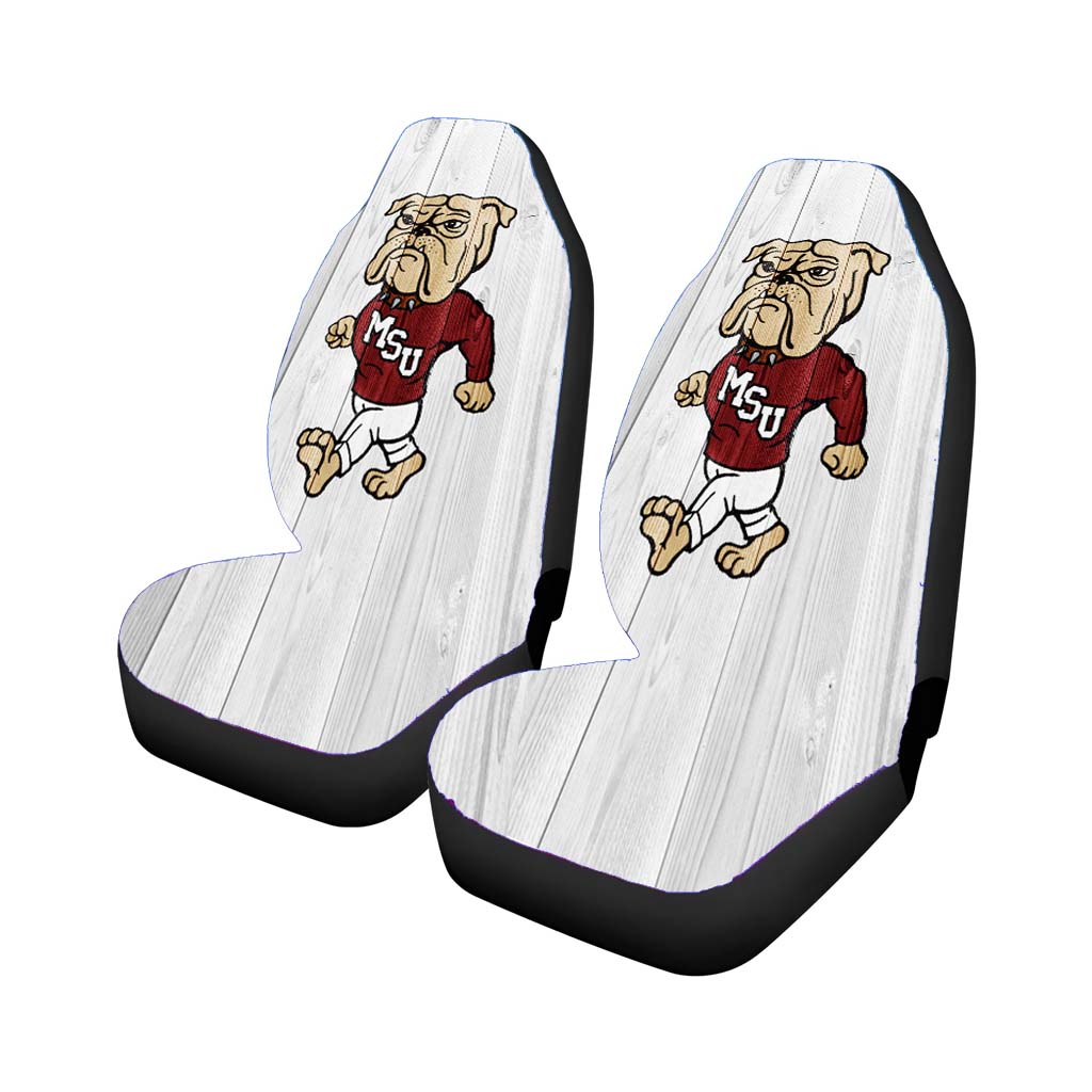 Mississippi University Logo White Wood Wallpaper Car Seat Covers